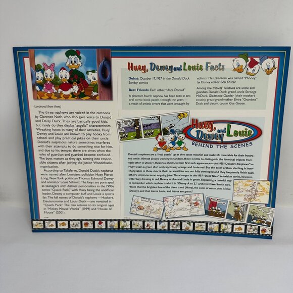 Willabee & Ward Disney Huey Dewey & Louie Patch Card Collectible 1938 - Picture 4 of 4